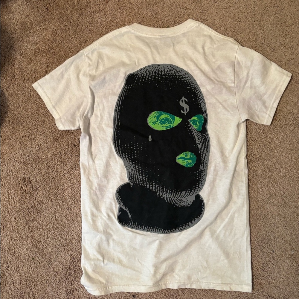 Fashion Nova White Tee with Black and Green Graphic